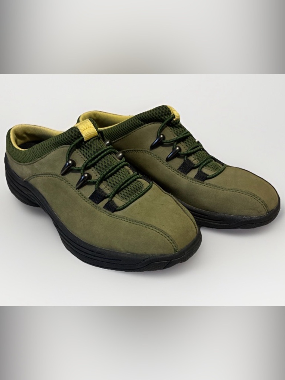 Rockport-Women's Microsuede Slip Ons #APW7159RM, Green Sz 7.5 EUC Walking Hike
